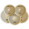 ARBOREA Cymbals Golden Cymbal Set Low Volume Practice Cymbal Set 14''Hi-Hat+16''Crash+18''Crash+20''Ride
