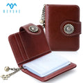 Convenient Genuine Leather RFID Business Cardholder with Tassels & Logo Pattern for Business Use