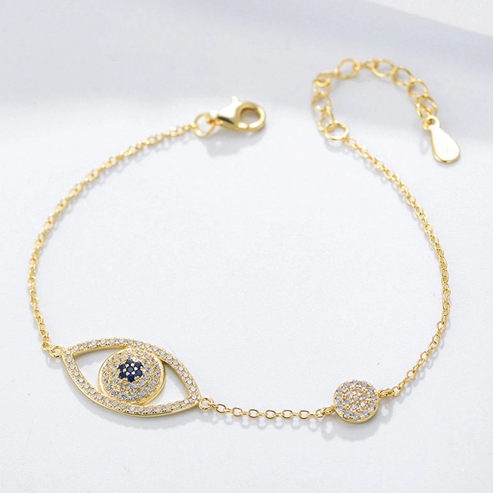 2024 Classic Design Women Fashion Turkish Eye Charm Silver Sublimation Bracelet Jewelry