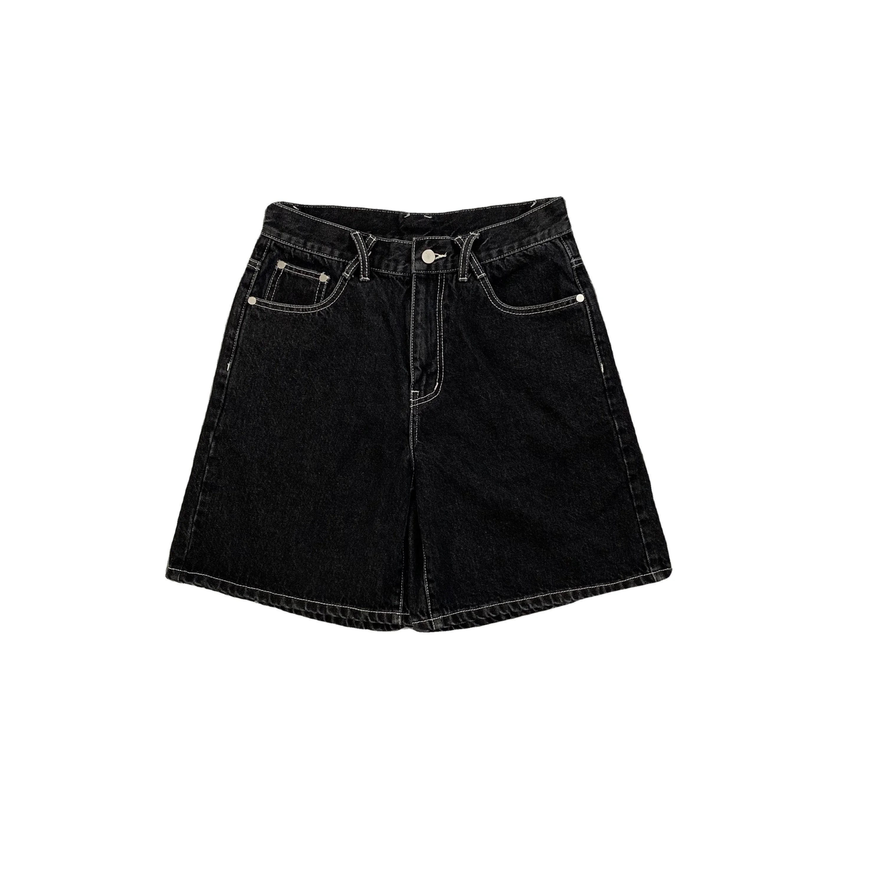 DENIMGUYS Custom 100% Cotton Summer Streetwear Vintage Fashion Men's Embroidery Logo Jorts Baggy Denim Jean Shorts Men