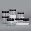 8 oz PCR Pet Spice Storage Jar Clear Black Plastic Powder Cosmetic Container Different Capacities Cream Lotion-Manufactured