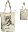 Hot Sale Cute Cat Bunny Beach Shopping Grocery Tote Women'S 12Oz Canvas Cotton Sling Bag With Custom Logo