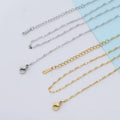 2MM Length 41cm Tail 6cm Gold Plated Rolo Stainless Steel Lip Link Chain Necklace Chain Jewelry