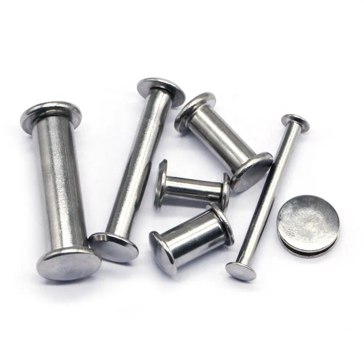 Manufacturer Custom Stainless Steel Pan Head Male Female Double Cap Semi-Tubular Rivets Silver Polished ISO Standard Industrial