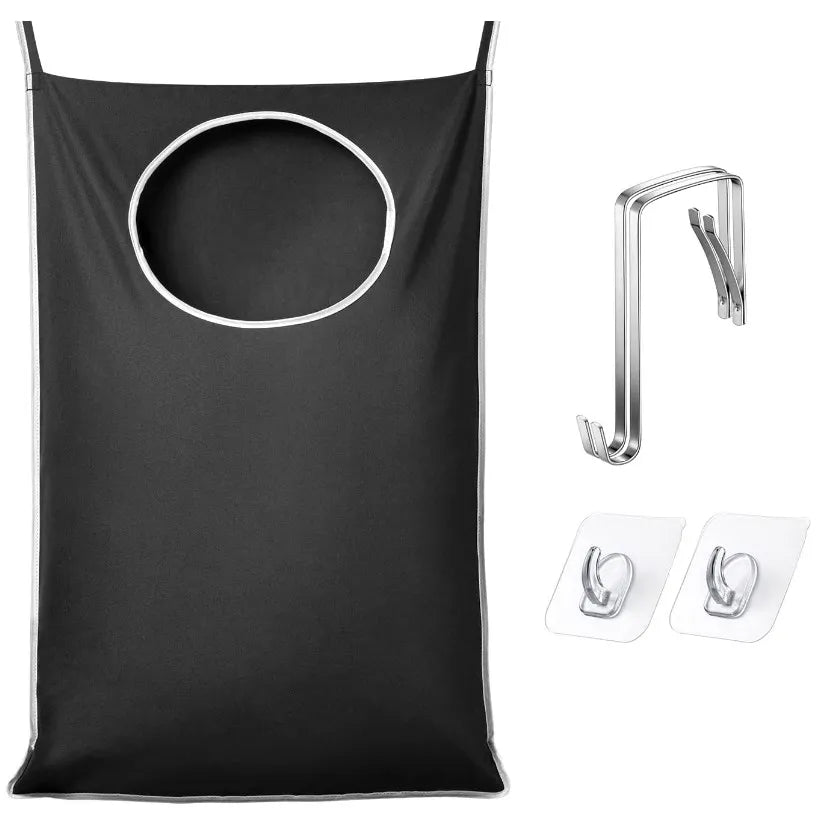 Custom Large Hanging Laundry Hamper Bag Foldable Nylon Convenient Hooks Space-Saving Storage for Dirty Clothes Large Capacity
