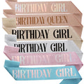 Birthday Girl Sash Glitter With Black Foil Gold Glitter Birthday Sash for Girl Birthday Party Decorations