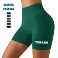 Custom Logo Girls High Waist Compression Yoga Training Gym Seamless Workout Scrunch Butt Shorts