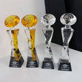 Amber Clear Crystal Diamond Customized Glass Award Trophy Glass Crystal Trophy MH-J0073
