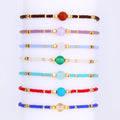 New Arrival Japanese Miyuki Seed Beads Adjustable Friendship Bracelet Handmade Thin Rope Agate Stone Fashionable for Women Gift