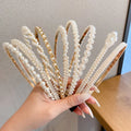 Korean Ladies Wedding Headwear Rhinestone Pearl Bridal Hair Band Women's Headband for Girls