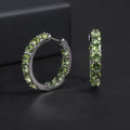 RZ0004 Abiding Fine Jewellery Factory Inside Outside Natural Peridot Small 925 Sterling Silver Huggie Hoop Earrings for Women