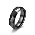 Somen Customized 6mm Men Women Rhombic Shape Cut High Polished Black Ceramic Rings Wholesale