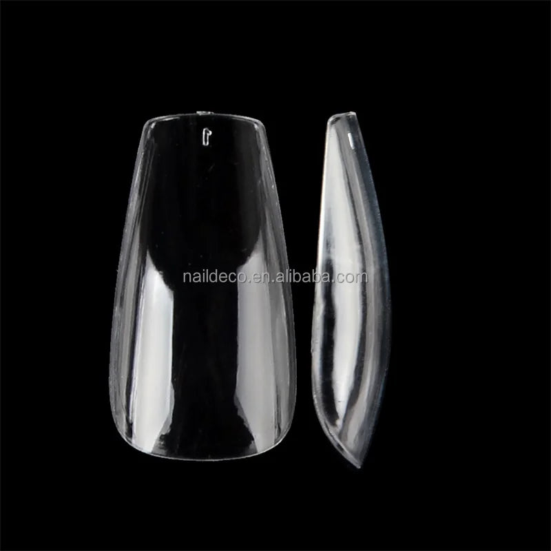 NADECO Half Buffed Soft Gel Tips Medium Coffin Ballerina Half /Full  Matte Inside Free Polish False Nail Tips