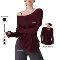 Xsunwing Women's Gym Fitness Top Long-Sleeve Circular Hem Loose Running Casual Sports Modal Yoga Blouse Seamless T-Shirt