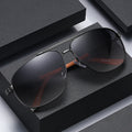 Fashion Pilot Sunglasses Men Custom Logo UV400 Shades Sun Glasses Carbon Fiber Temple Square Metal Frame Polarized Sunglasses