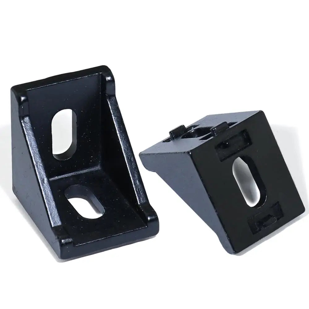 10 Pieces 2028 3030 Black Slot 6/8mm Corner Angle L Brackets Connector Fasten Connector Aluminum Profile Accessories