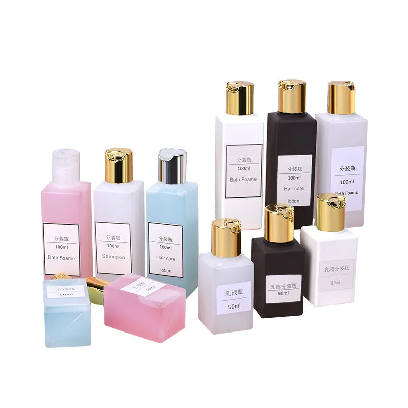 50ml 100ml Hot Sale in Stock PE Plastic Empty  Bottles with Electrogilding Caps