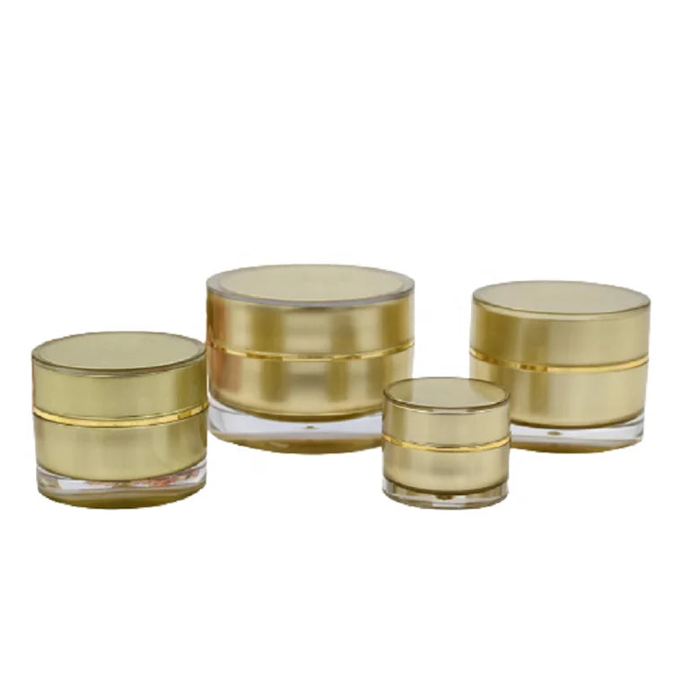 Acrylic Jar Gold 5g 10g 15g 20g 30g Eye Cream Jar Container Cosmetic Skincare Face Cream Plastic Packaging Bottles