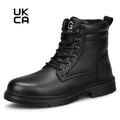 GUYISA Fashion High-top Safety Boots Wear-resistant Rubber Soles Waterproof Microfiber Leather Steel Toe Safety Boots