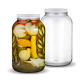 Gallon Glass Magnifying Jar with Metal Lid (2 Pack) 128 Ounce Airtight & OdorProof Stackable Pickling & Canning Jars Tea Fruits