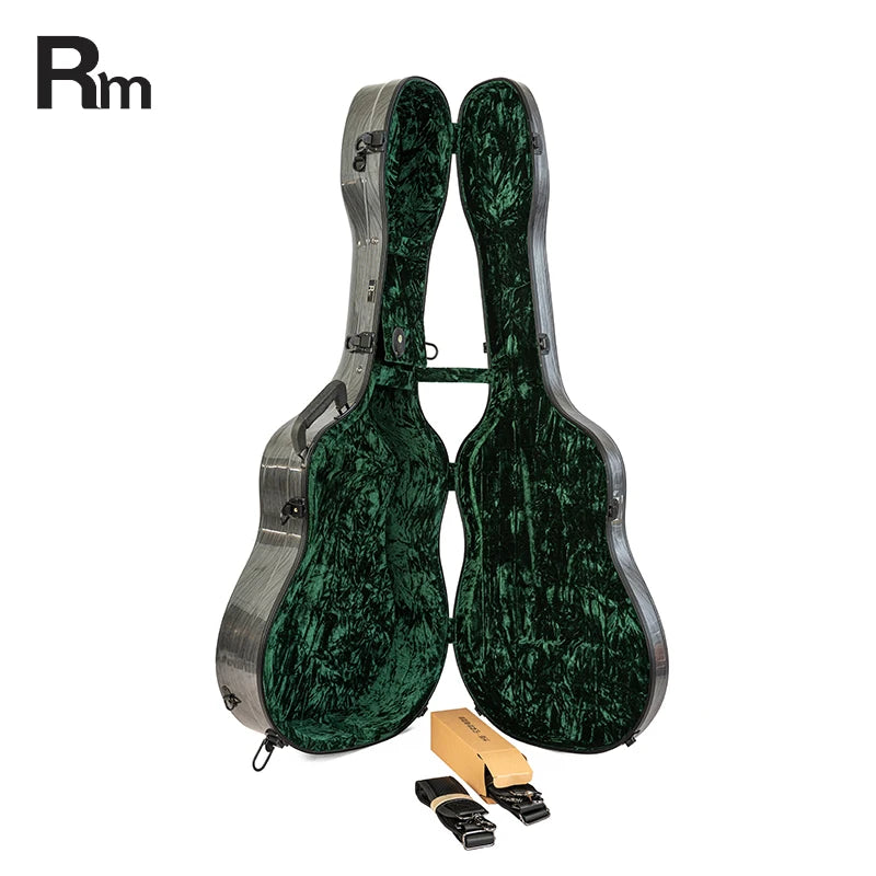 Gleam-D-DL OEM Custom 41 Inch Acoustic Guitar Case Glossy Grey Matte Finish ABS Shell  Guitar Hard case Musical Instrument Bag
