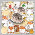 50PCS Factory Wholesale Cute Animal Patterns Fun Hamster Stickers Mobile Phone case Scooter Computer Desk Stickers