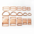 Meetee BK435 Rose Gold Alloy Quick Release Buckle D Ring Tri Glide Clasp Bag Accessories Bag Strap Dog Collar Adjustment Buckle