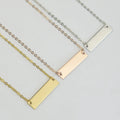 G2264 Wholesale Colliers Gold Plated Stainless Steel Engraved Name Rectangular Blank Bar Pendant Nameplate Jewelry Necklaces