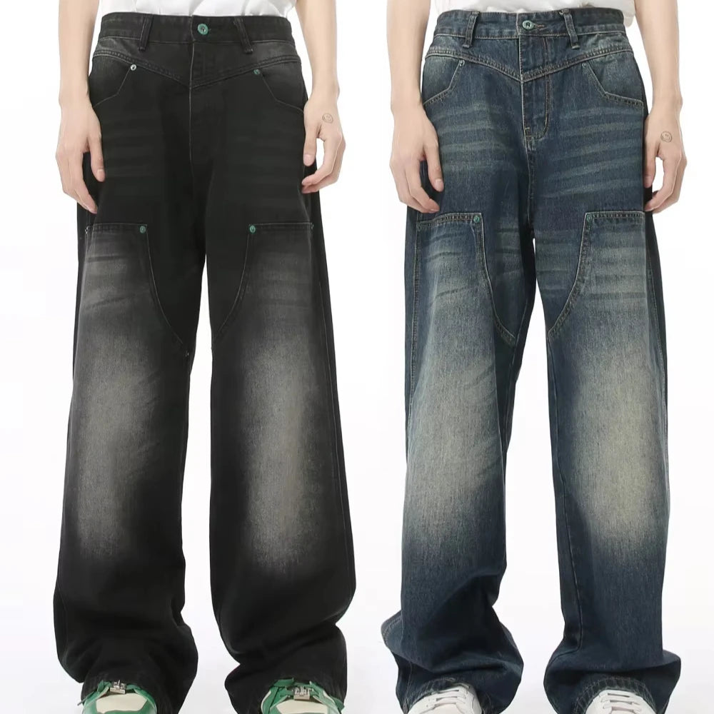 Fast Delivery RTS Men Vintage Whisker Faded Jeans Men Denim Sweat Suit Wash Fashion Trousers Jeans Men Fitting Designer Jeans