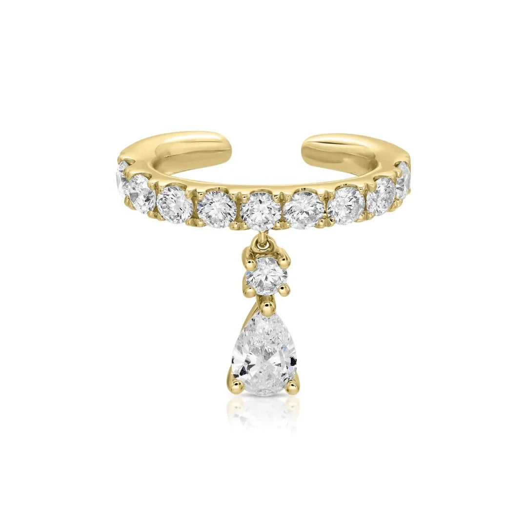 LOZRUNVE Custom Jewelry 925 Silver 18k Gold Zirconia Ear Cuff No Pierce Clip On Earring