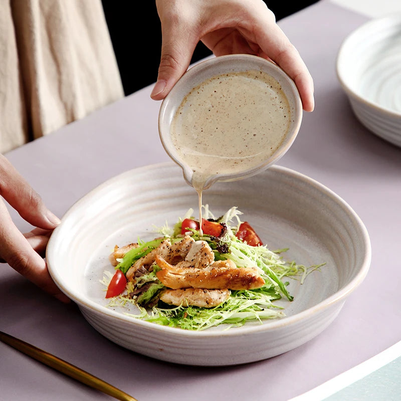 Factory Direct Wholesale Hotel Ceramic White Round Dish Dinner Steak Plate Ecofriendly Porcelain Restaurant Plates
