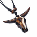 Wholesale Bull Necklace Cow Cool Head Choker Vintage Jewelry Leather Rope Cow Pendent Men Punk Necklace Amulet