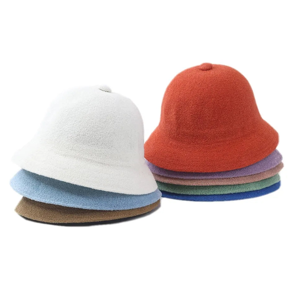 Classic Men Women logo Customized Blank Terry Towel Bucket Hats Brim Blank Fisherman Hat Solid Casual Bucket Hat