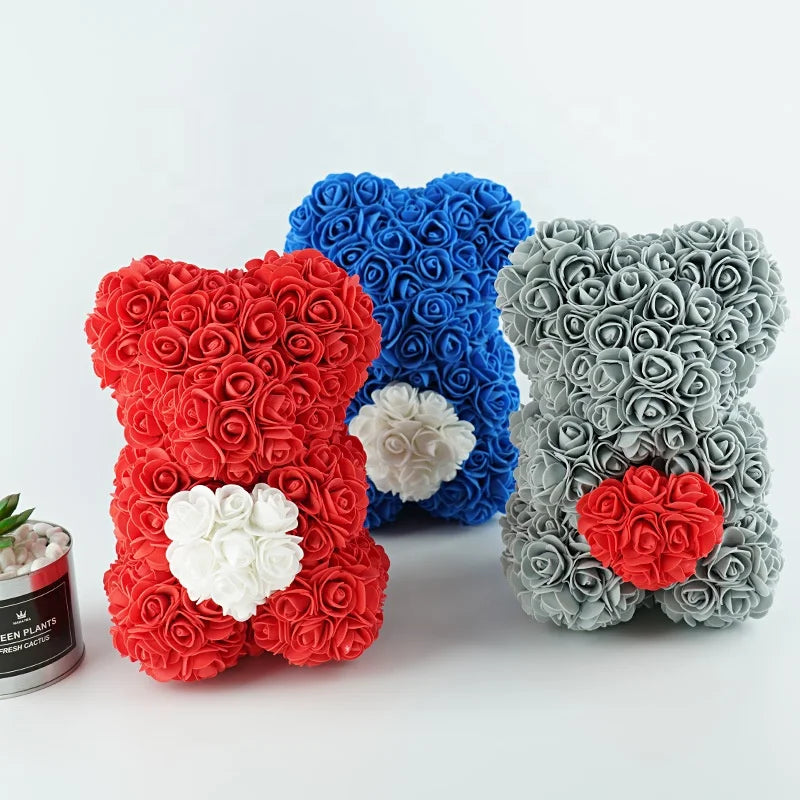 Hot Selling Eternal Flower DIY PE Teddy Rose Bear Valentine's Day Christmas 25cm/40cm Home Decoration