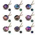 Universe Planet Glass Luminous Double Sided Retro Pendant Necklace Galaxy Nebula Cosmic Art Jewelry