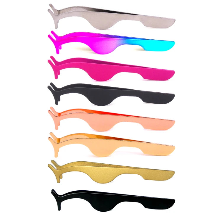 Hot Sales Single Eyelash Tweezer Professional Stainless Steel Eyelash Curler Set Eyelash Makeup Tools