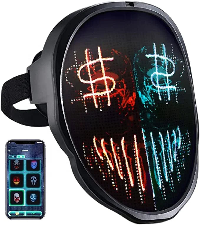 APP Programmable LED MaskCustomized Own ImageUSB Rechargeable