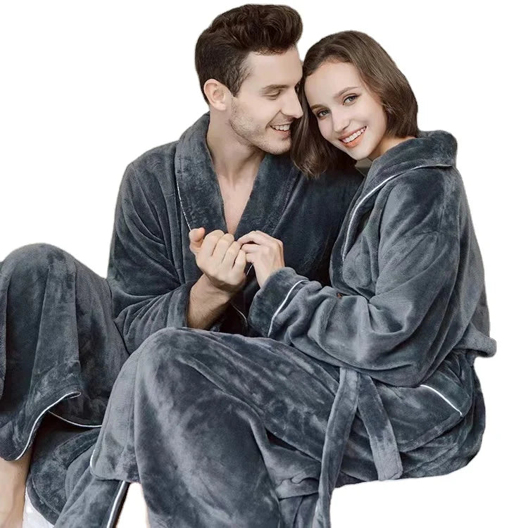 China Supplier Hooded Thicken Terry Cloth Robes Womens Bathrobe Fleece Bathrobe Robe Men's Sleepwear Microfiber Hotel Bath Robe