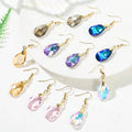 6 Piece Crystal Dangle Earrings Elegant Simple Drop Water Shaped Luxury Rhinestone Crystal Earrings for Women