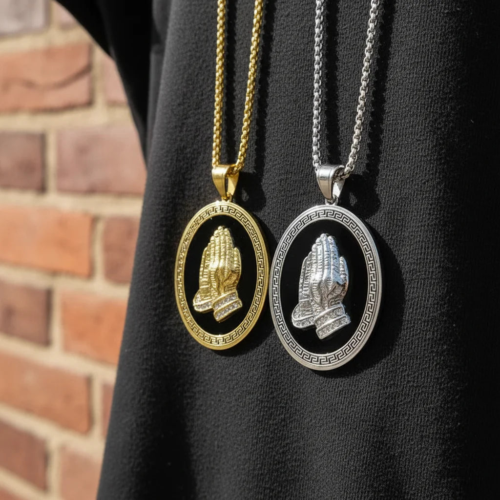 Classic Christian Jewelry Box Chain Trendy Stainless Steel Gold Plated Zircon Virgin Mary Pendant Necklace for Party Gift