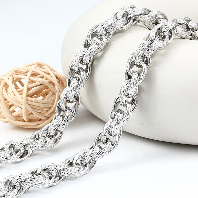 New Stainless Steel Hip Hop Rope Chain for Bags Strong Steel Chain Chain Inoxidable for Jewelry Making