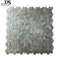 Dark Gray Color Hexagon Shape Backsplash Wall Tile Self Adhesive Aluminum Tiles Mosaic Peel and Stick Mosaiken