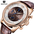 BENYAR 5129 Men Watches Casual Waterproof Leather Band Man Hand Watch Clock Gift Quartz Watches Wrist Relogio Masculino