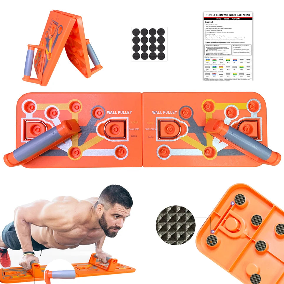 Newly Designed ABS Foldable Anti-slip Multifunctional Push-up Bracket Home Exercise Chest Muscle Push-Up Board System 1KG