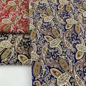 Soft 100% Cotton Woven Poplin Fabric Paisley Reactive Printing for Shirt and Dress