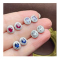 Good Price 2024 Colorful 925 Sterling Silver Natural Gemstone Zirconia Jewelry Women Earrings Wholesale