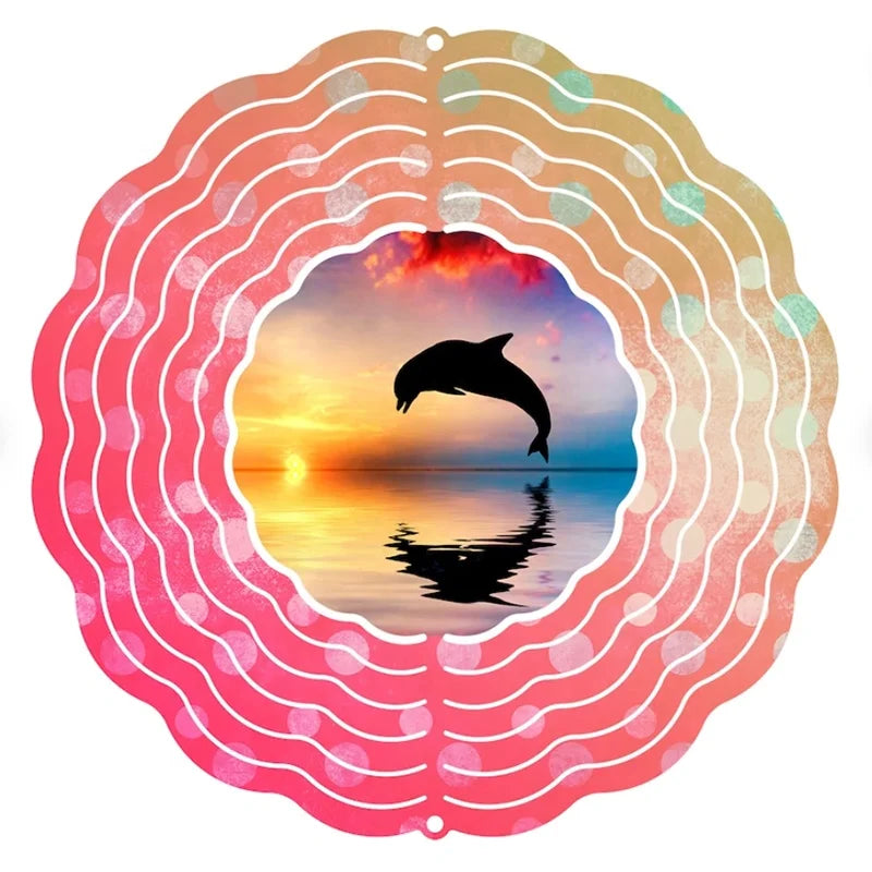 Qualisub 10" Aluminum Wind Spinner Sublimation Wind Spinner Double Sided Sublimation Garden Wind Spinner Blanks for Heat Press