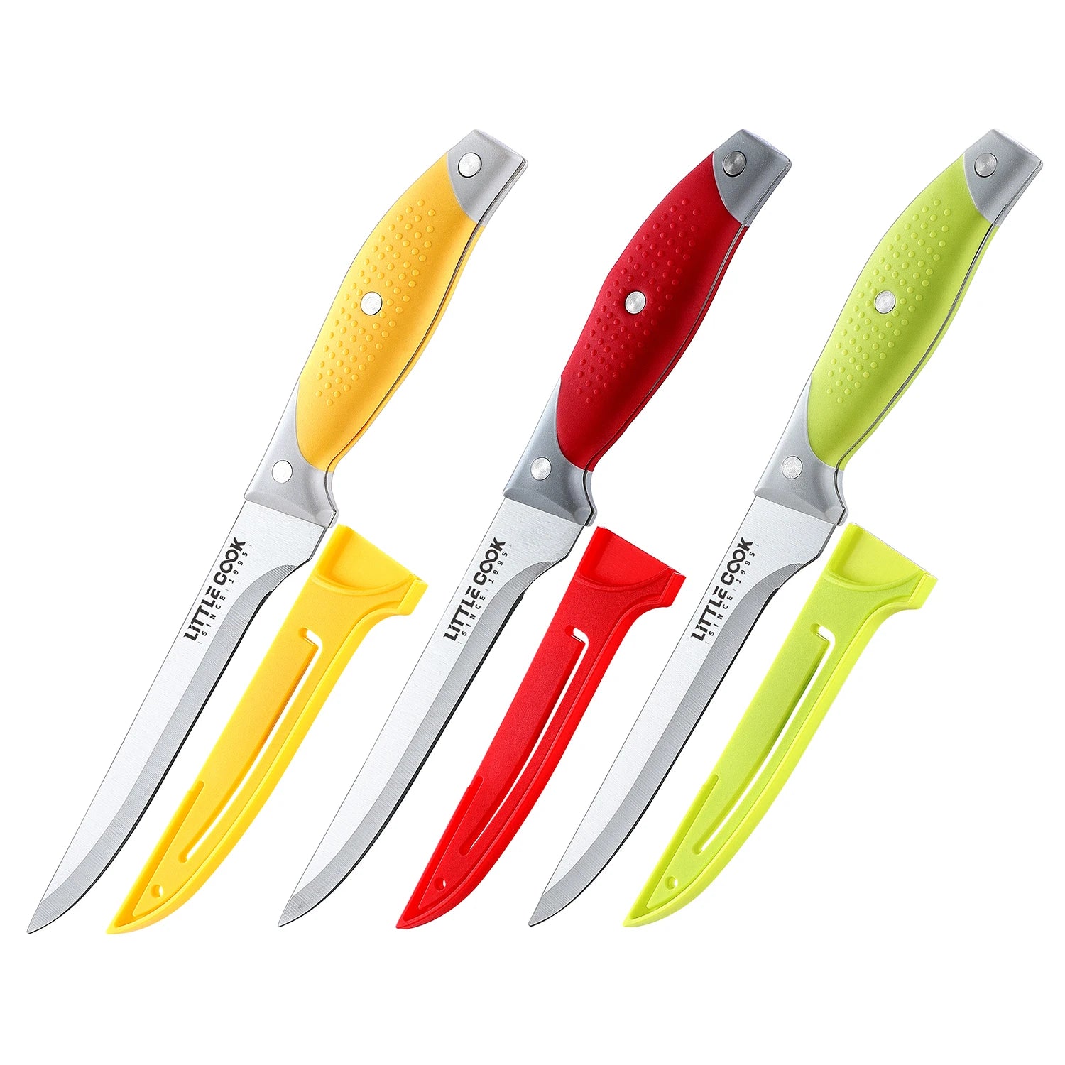 3PCS Stainless Steel Kitchen Boning Fillet Deboning Knife Set With Protective Cover