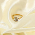 Popular Items Dainty Diamond Flower Ring Stainless Steel Unique Gold Plated White Cz Diamond Snowflake Ring for Christmas Gift