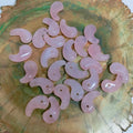 Crystal Yinyang Magatama Pendant 3mm Hole Japanese Semi-precious Stones Rose Quartz Jade Magatama